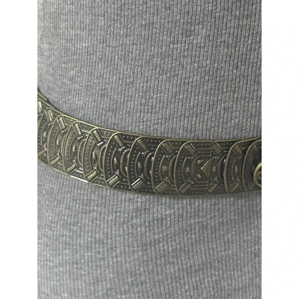 Vintage Filigree Bronze Tone Flower Belt Hippie 36” 80’s Mod Retro Festival New